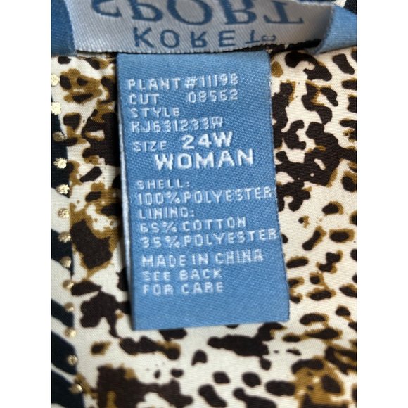 Vintage Koret Sport Front Zip Animal Print Jacket Lightweight Size 24W - Picture 5 of 6